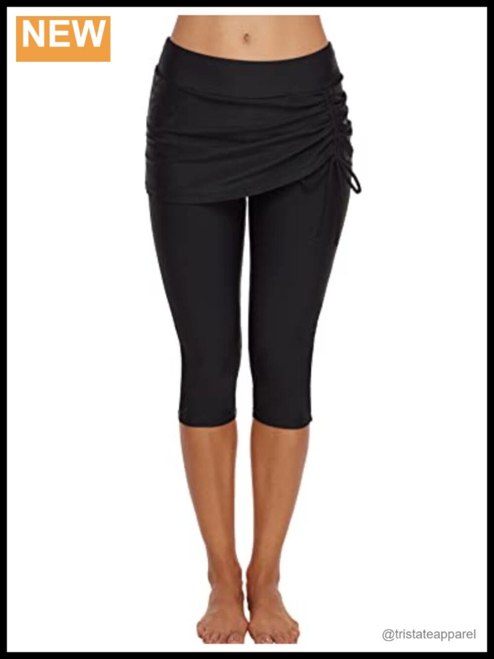 Skirted Swim Pants Cropped Capri Surf Leggings UPF 50+ Board Shorts